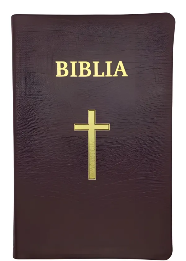 Biblia Cornilescu, ediția Centenară, piele vișinie, margine aurită