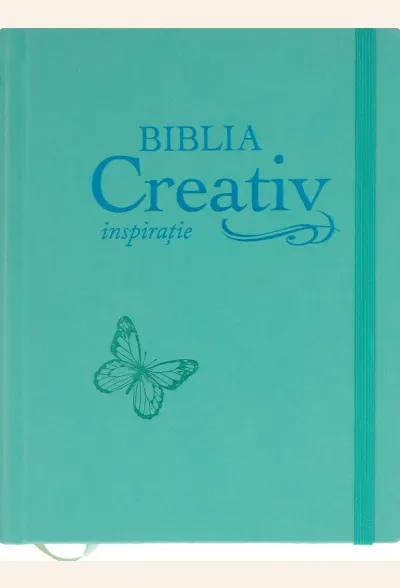 Biblia Creativ – Inspirație, NTR, literă mare, piele ecologică aquamarine