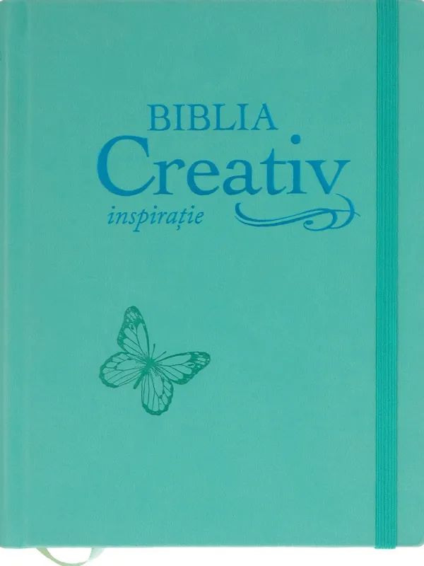 Biblia Creativ – Inspirație, NTR, literă mare, piele ecologică aquamarine