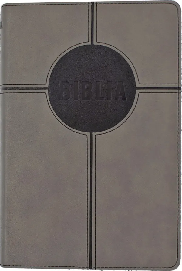 Biblia NTR, medie, model Modern, piele ecologică gri-negru
