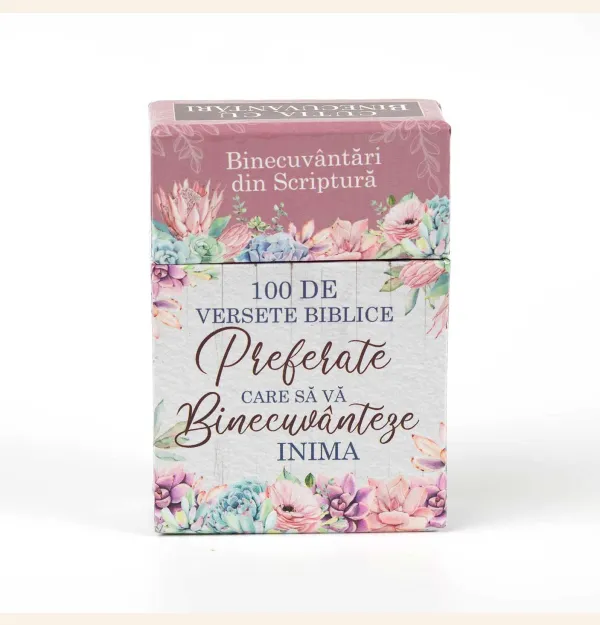 Coperta verso - 100 de versete biblice preferate care să vă binecuvânteze inima – cutie cu carduri