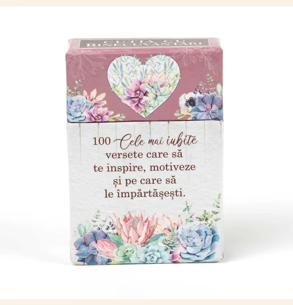 Coperta verso - 100 de versete biblice preferate care să vă binecuvânteze inima – cutie cu carduri