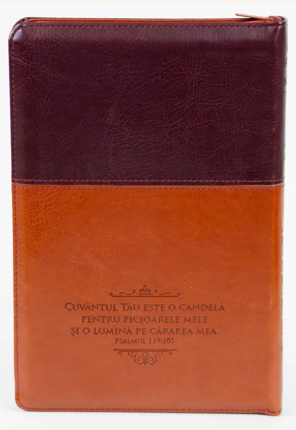 Coperta verso - Biblia NTR, medie, model Clasic, piele ecologică maro