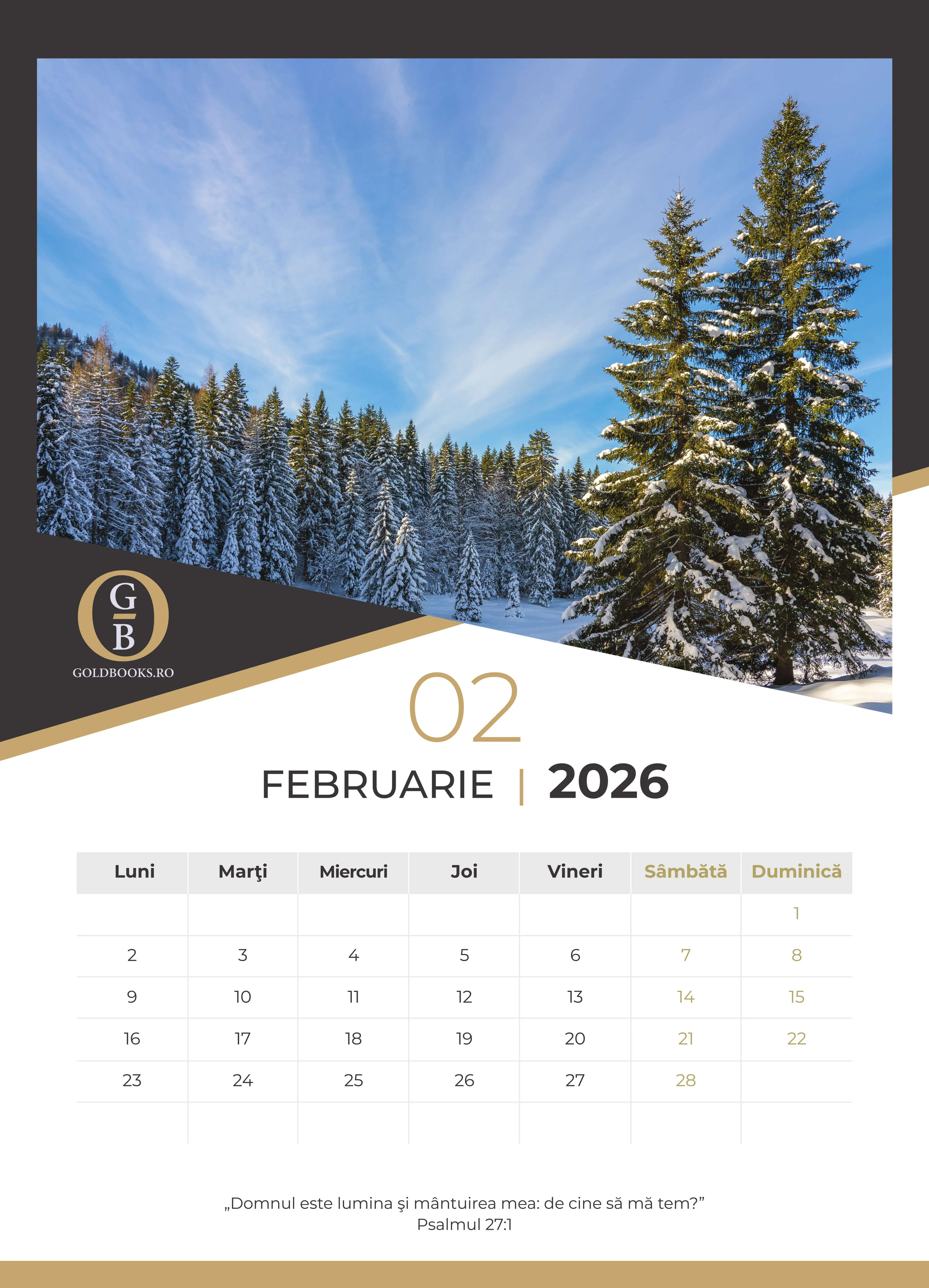 Calendar A3 GoldBooks