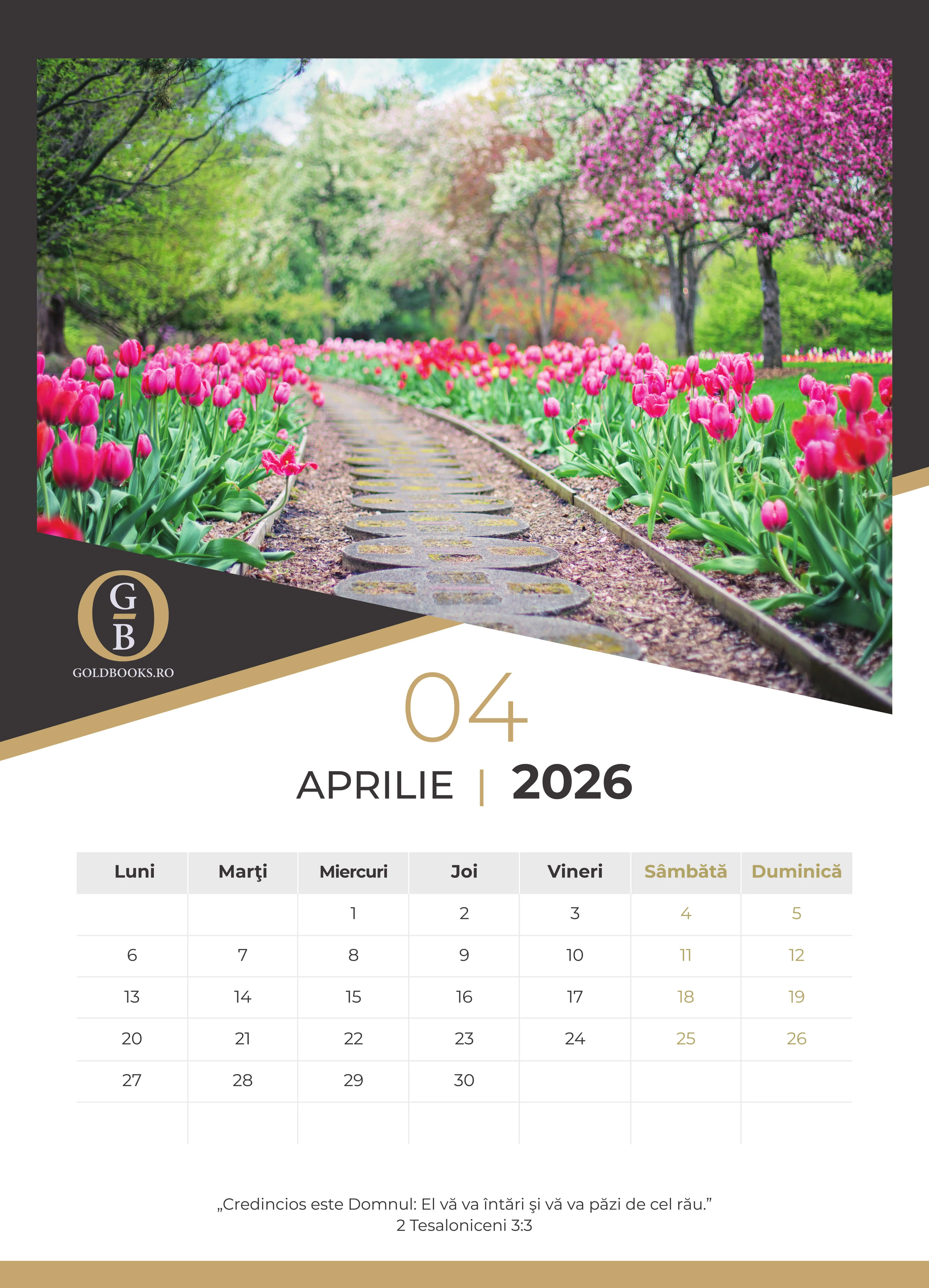 Calendar A3 GoldBooks