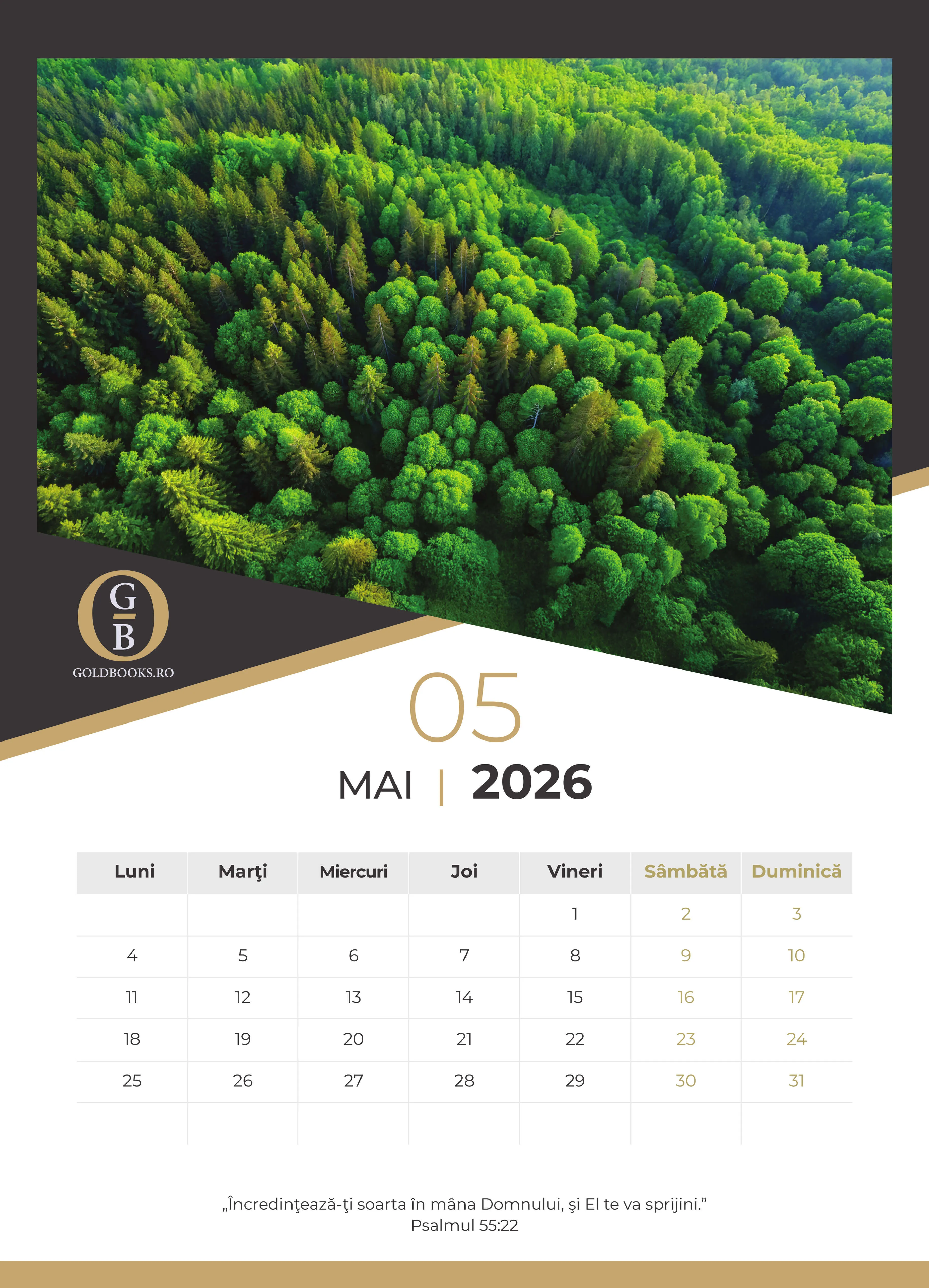 Calendar A3 GoldBooks