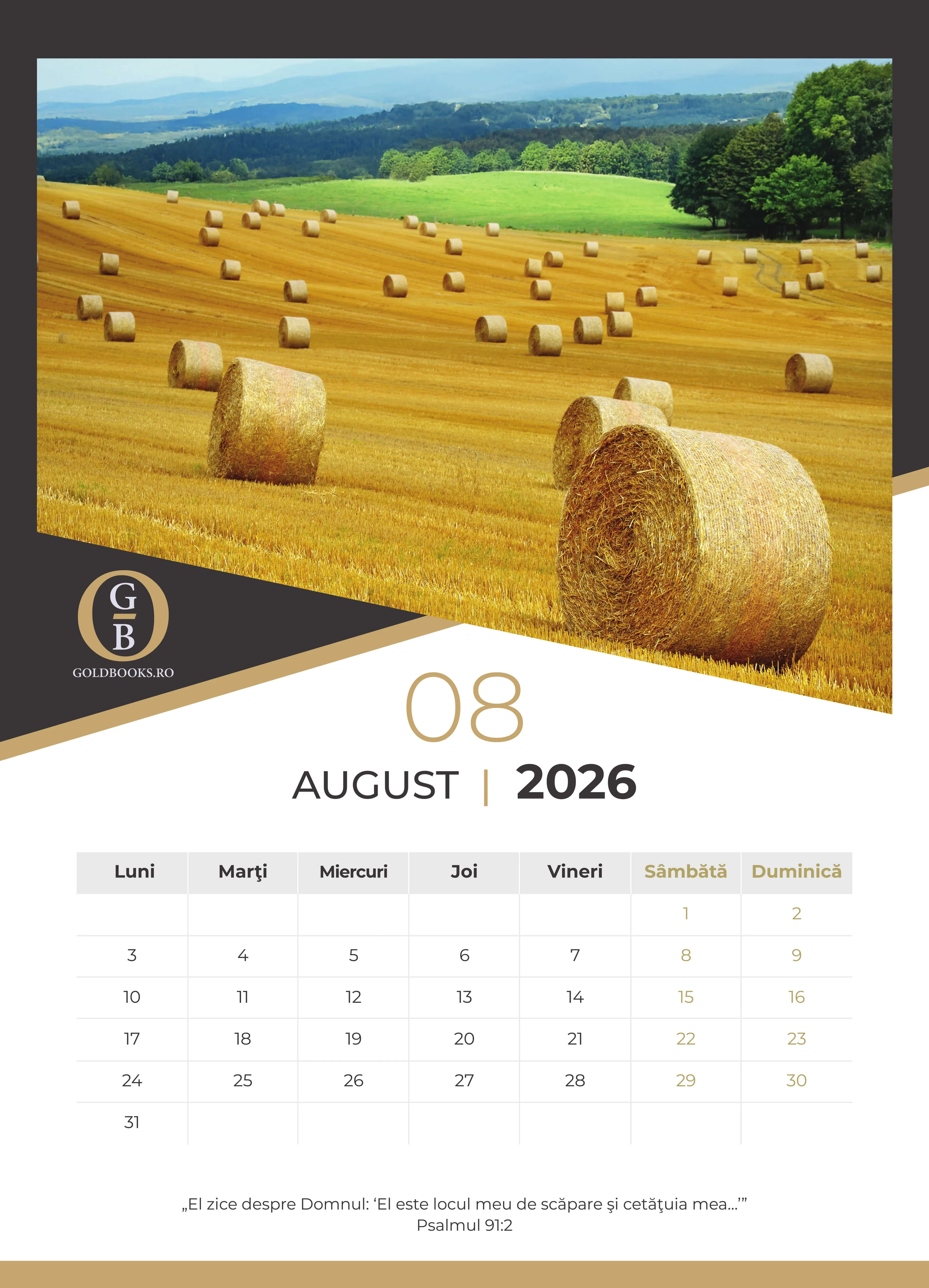 Calendar A3 GoldBooks