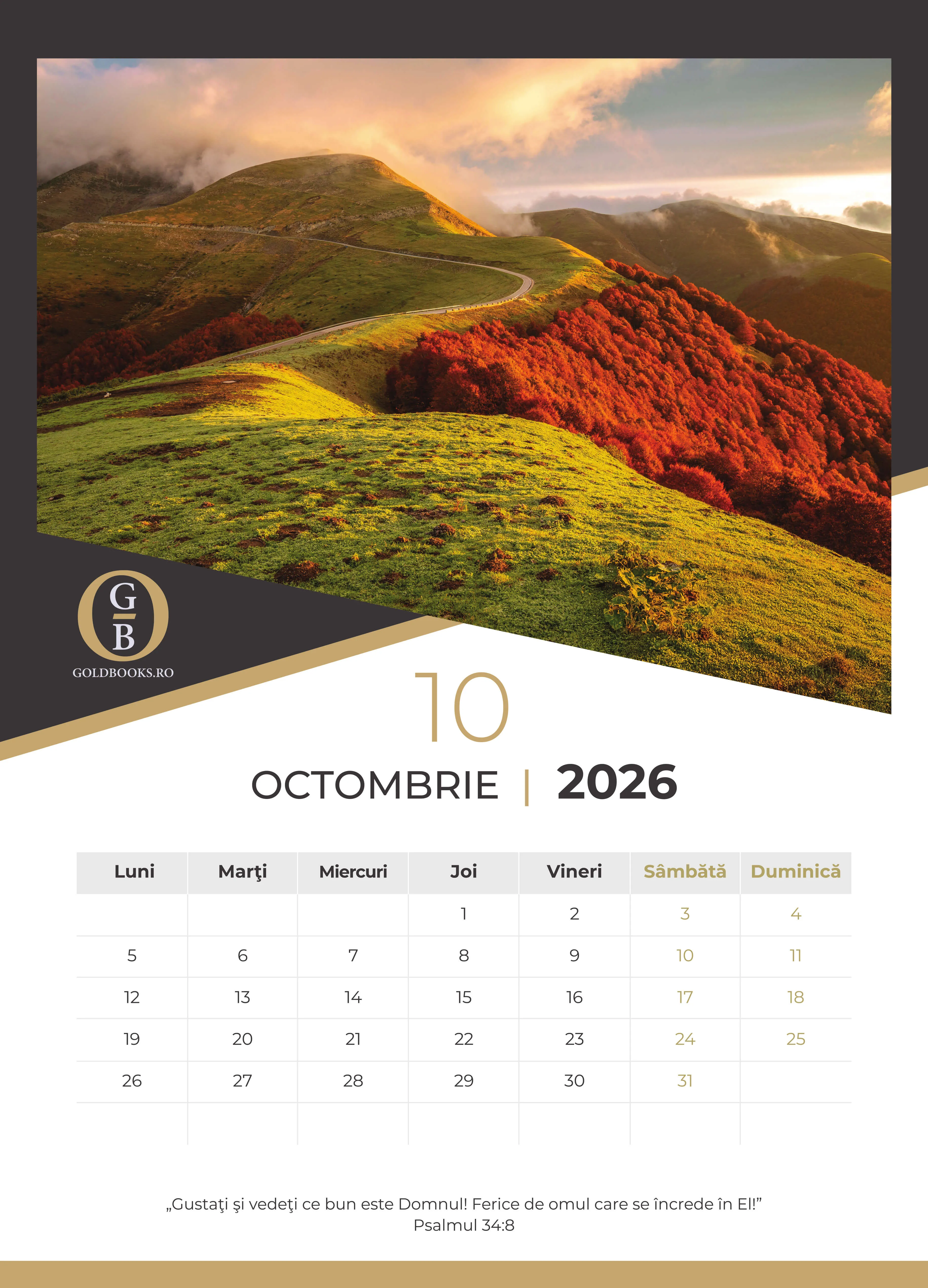 Calendar A3 GoldBooks