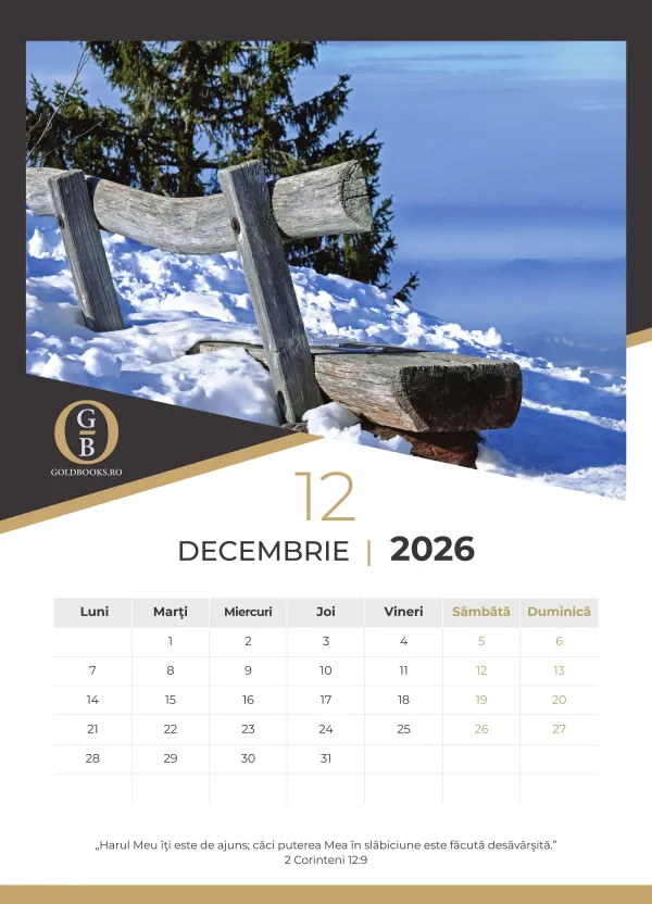Coperta verso - Calendar A3 GoldBooks